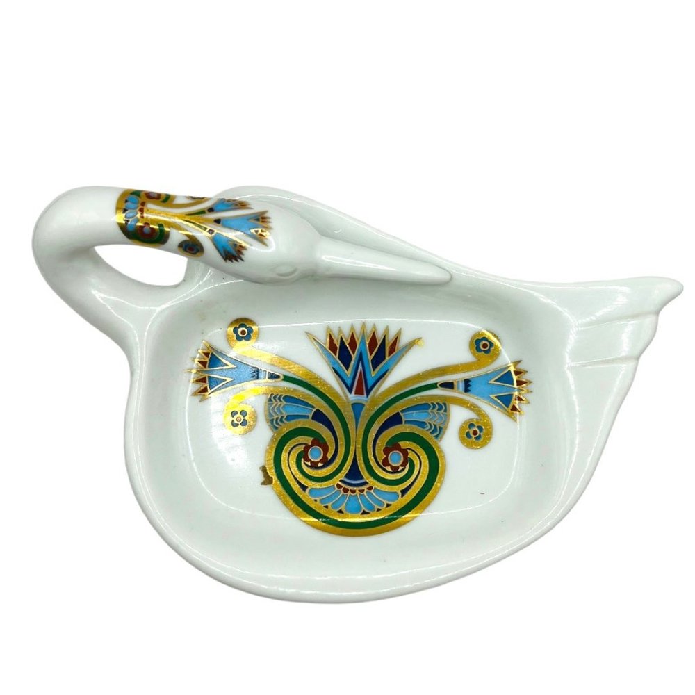 Treasures Of The Pharaohs Vintage Swan Design Trinket Tray by Elizabeth Arden